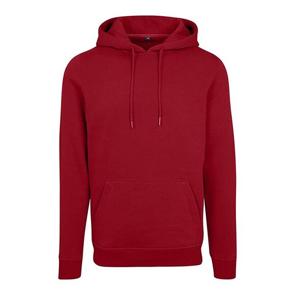 Build Your Brand Mens Heavy Pullover Hoodie / Ruby Red